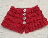 Red wool knit collar/neck warmer