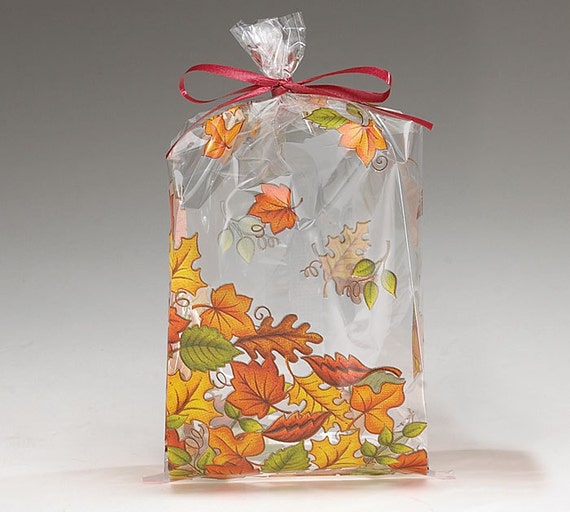 Small FALL LEAVES Cello Treat Goodie Snack Bags