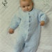 Baby Knitting Pattern K3677 Babies Hooded Sleepsuit Cuddles Knitting Pattern Chunky (Bulky) King Cole