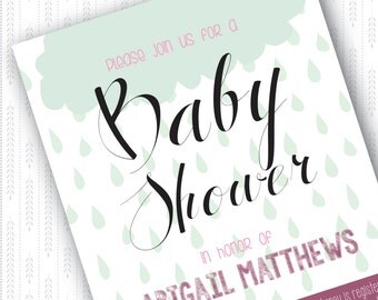 Popular items for raindrop baby shower on Etsy