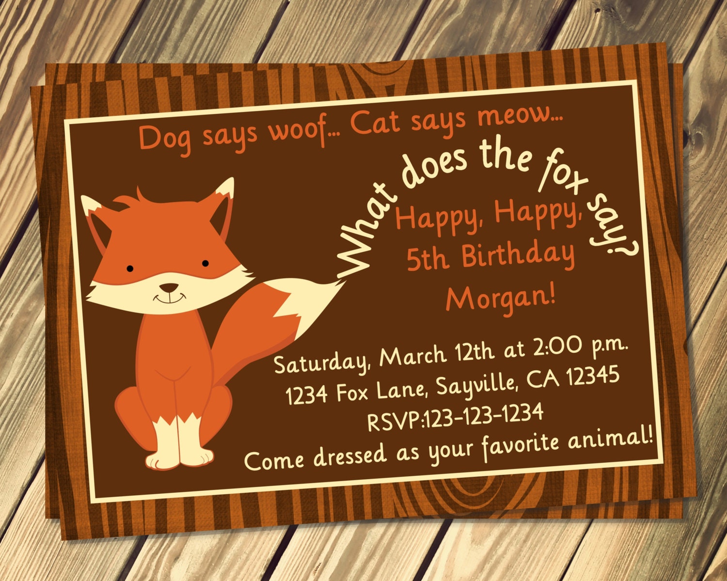 What Does The Fox Say Birthday Invitation Print Your Own
