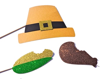 Thanksgiving Party Props - 3 piece set - Photo booth Props - Thanksgiving Photo Booth Props