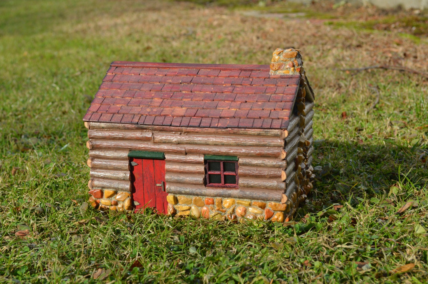 Miniature Log Cabin model Hand Made in Maine