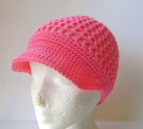 PDF Crochet Pattern Mesh Hat with Brim for Spring and Summer