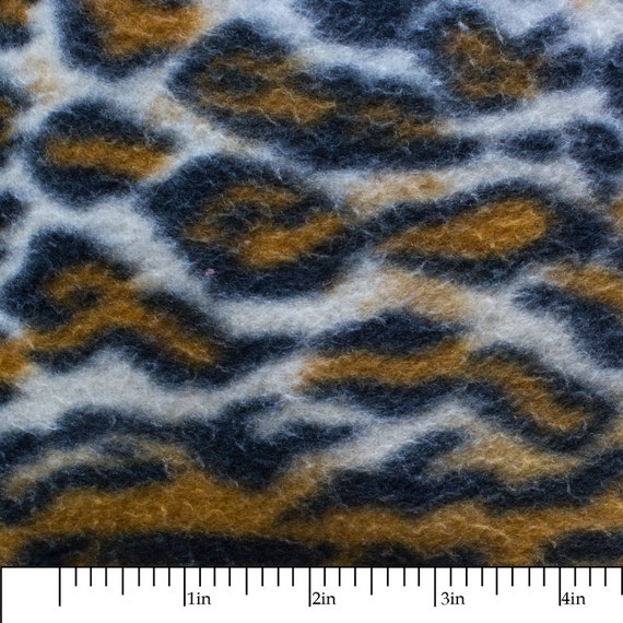 Leopard Animal Print Fleece Fabric by the yard by SOFIRETAIL
