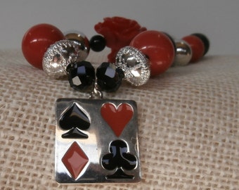 Cyber Monday Sale, "Ace of Spades" Necklace N0043