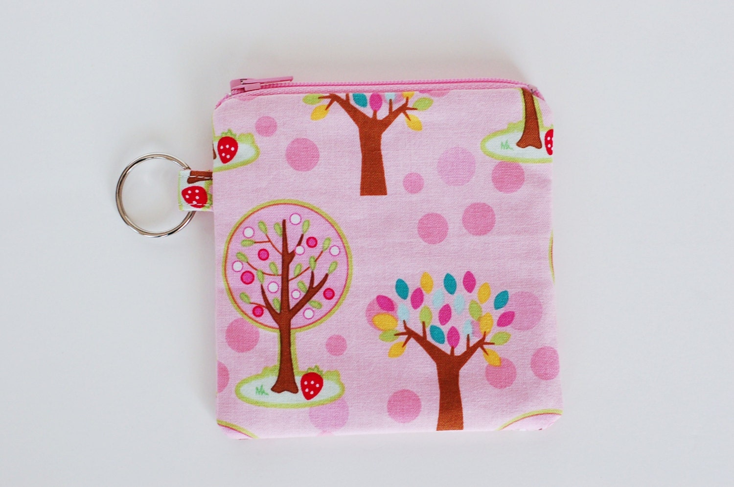 pink key pouch