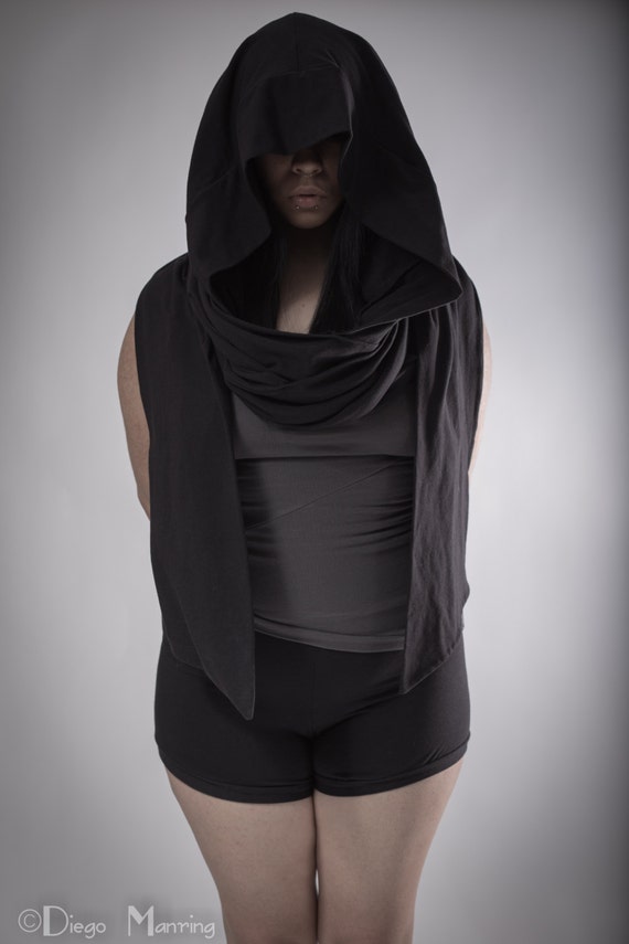 MARKED lightweight DOWN hooded Grim scarf. Lightweight  hooded Reaper scarf