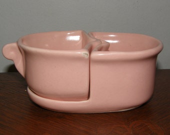 Vintage USA Pottery 830 Light Pink Creamer and Sugar Bowl Set