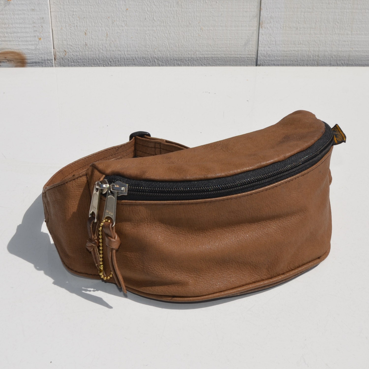 Eddie Bauer Brown Leather Fanny Pack Shoulder Sling Bag Waist