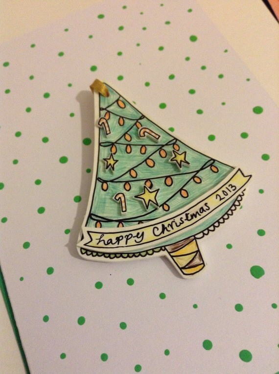 Quirky 3d Christmas Tree Ornament And T Card By Ashapearse