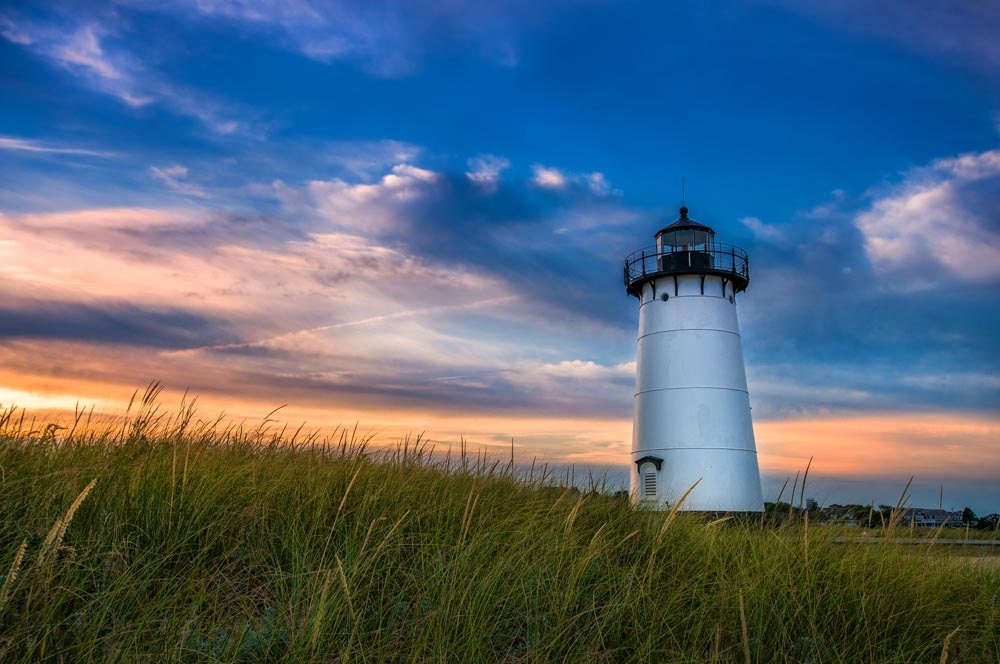 Sunset Edgartown lighthouse Martha's Vineyard Fine Art