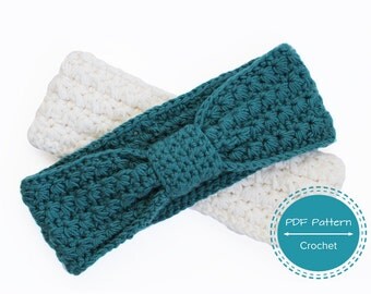 crochet headband pattern, pdf tutorial earwarmer hairband, womens girls headband, crochet recipe