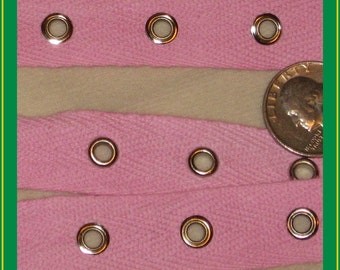 Pink grommet tape - 5 yards NEW cotton trim, 3/4ths inches wide