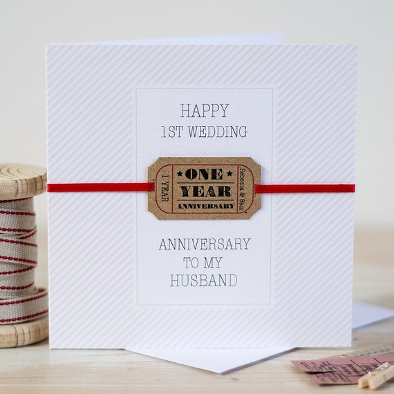 Personalised 1st wedding anniversary card by ButtonBoxcards
