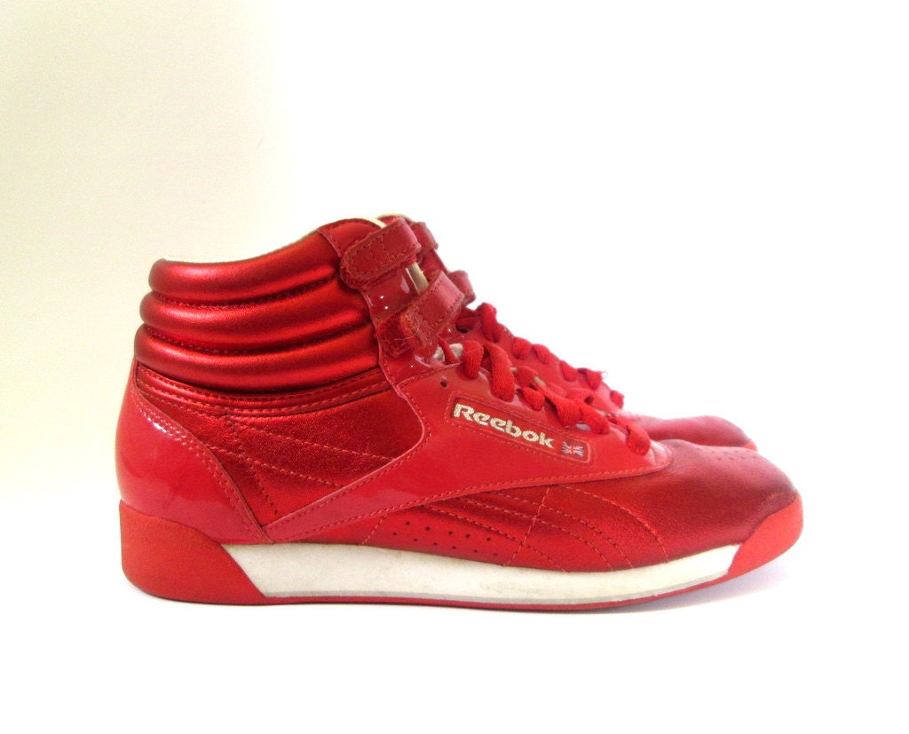 Sale 80s Metallic Red Reebok Classics Women's size by ACTUALTEEN