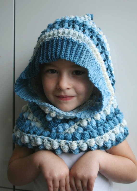 baby crochet pattern cowl for pattern, crochet poncho cowl Crochet hooded hooded / scarf Pattern,