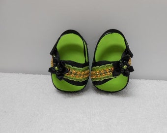 Bling Bling Black and Green Sandal Shoes for American Girl or Similar ...