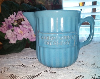 Carbon County Creamery - Blue pottery pitcher