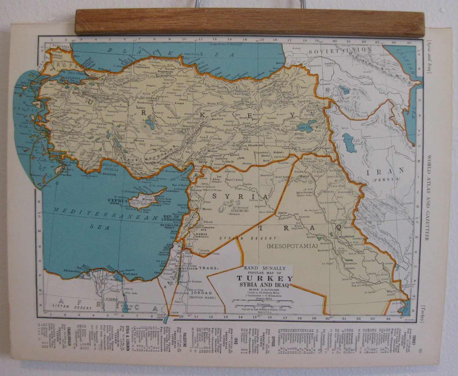 1940\u002639;s Map of Turkey and Palestine from The Collier\u002639;s