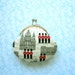 SHOP CLOSING SALE London Buildings in Cream small coin purse - Handmade Gift- Metal frame change purse