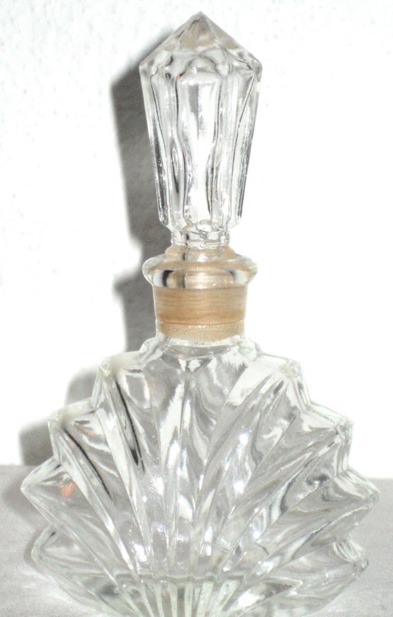 Vintage glass perfume bottle with stopper