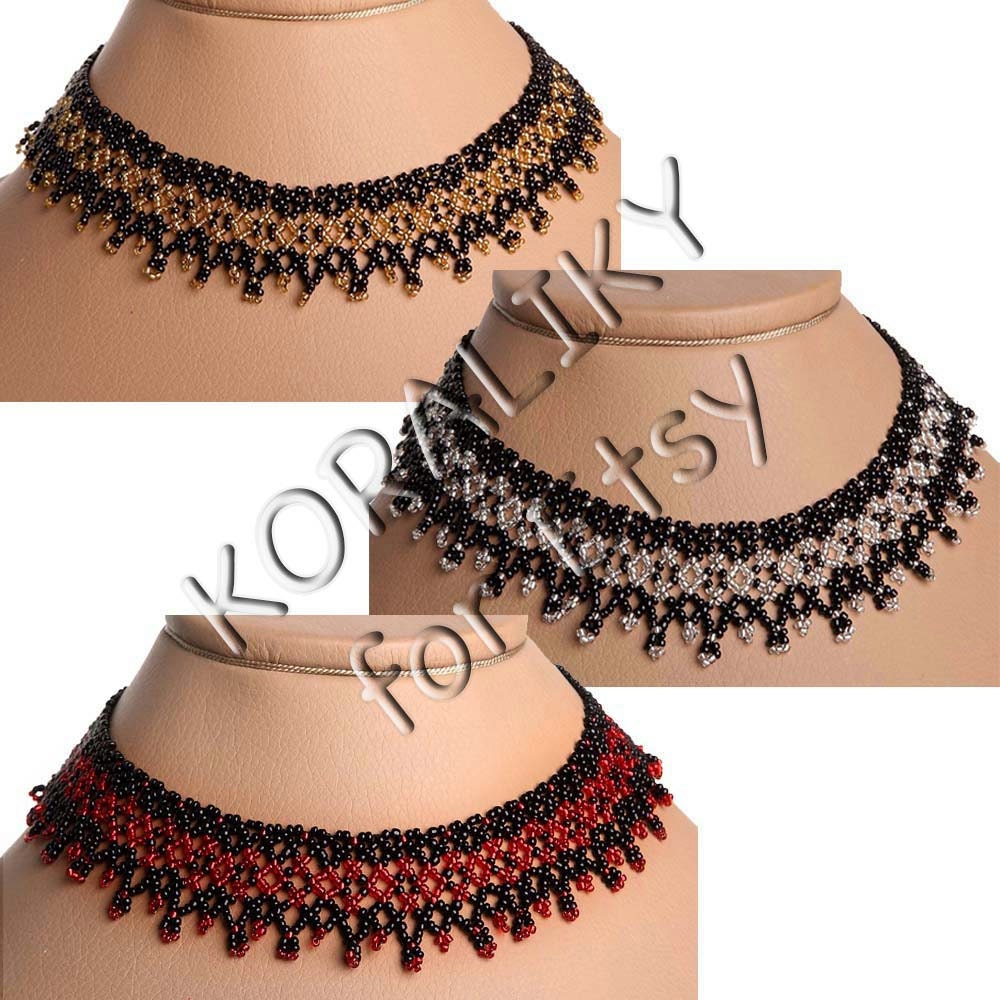 Modern Ukrainian Glass Handmade Jewelry Beads Beaded Necklace