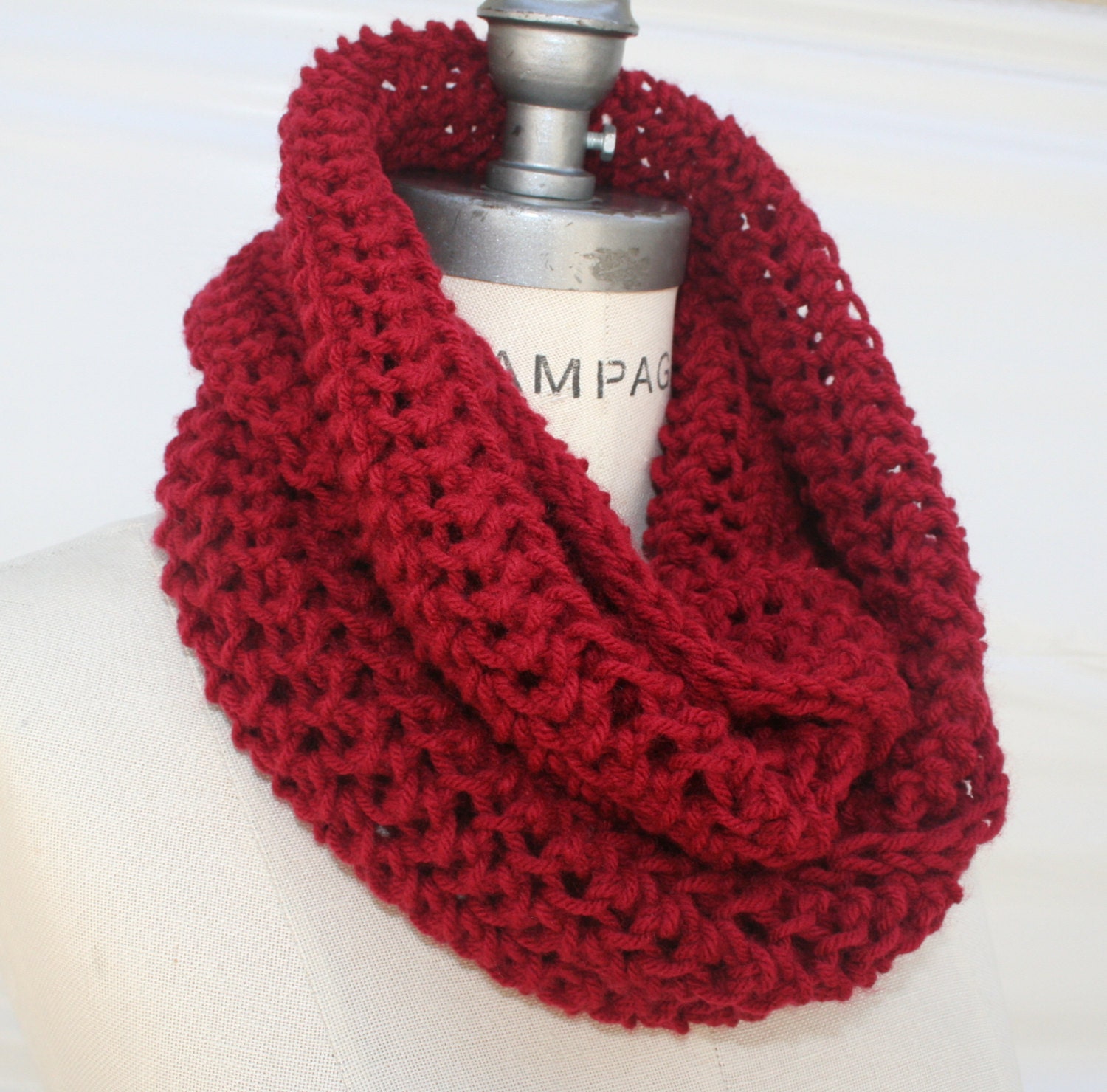 Best Selling Items Hand knit Scarf Knitted Scarf Red by PIYOYO