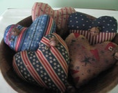 Patriotic Hearts, 4th of July, bowl fillers, bells, stained