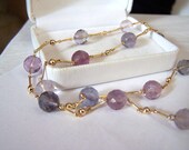 Genuine Fluorite & Gold Filled Necklace Handmade Artisan Wire Wrapped Faceted Rainbow Gemstone Genuine Fluorite & Gold Filled Necklace Handmade Artisan Wire Wrapped Faceted Rainbow Gemstone