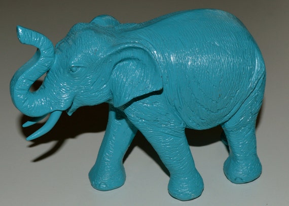 Teal Elephant Neon Nursery Decor Teal Animal Statue