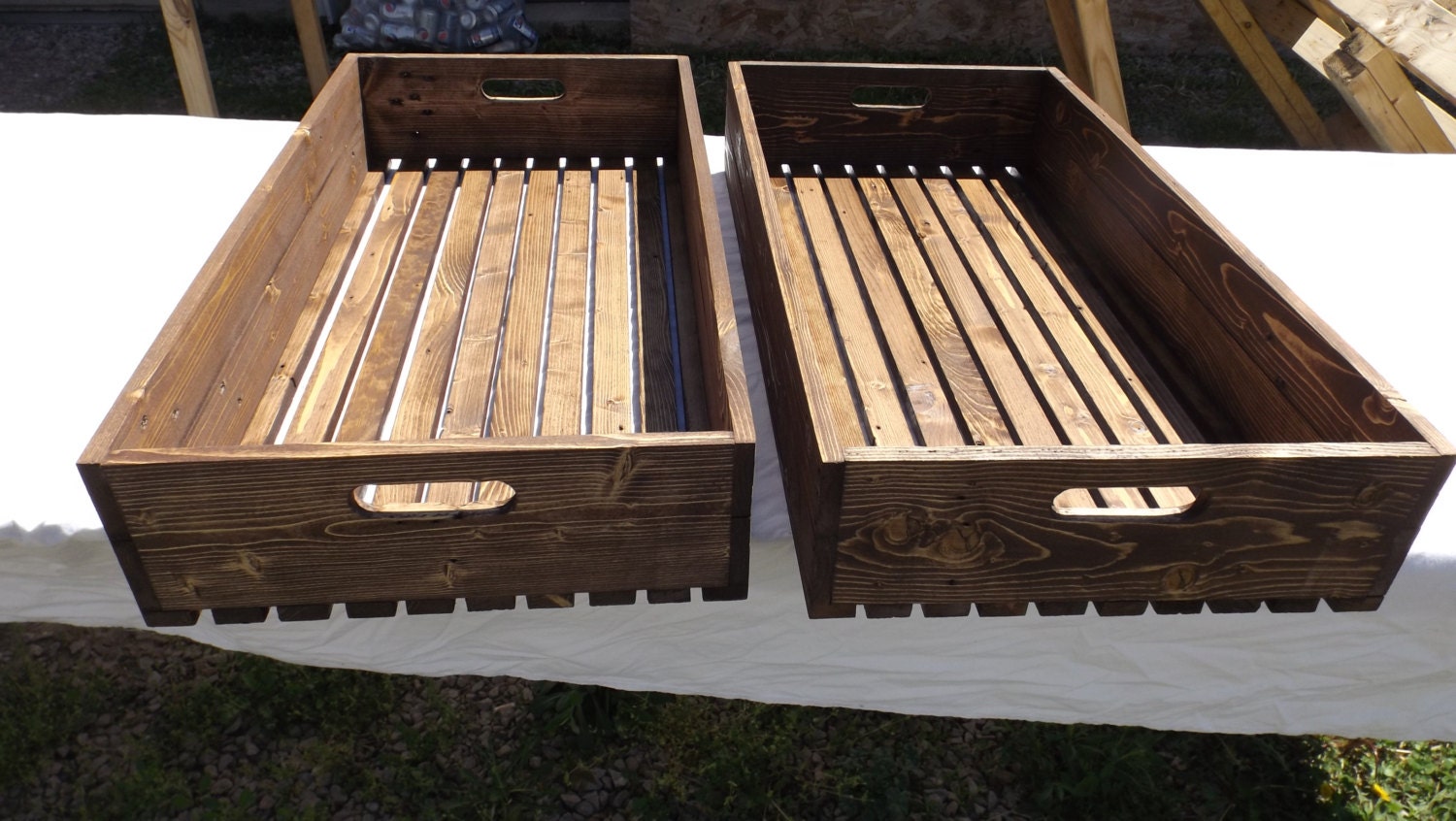 Two Shoe Storage Crates With Special Walnut Finish by Crisssexton