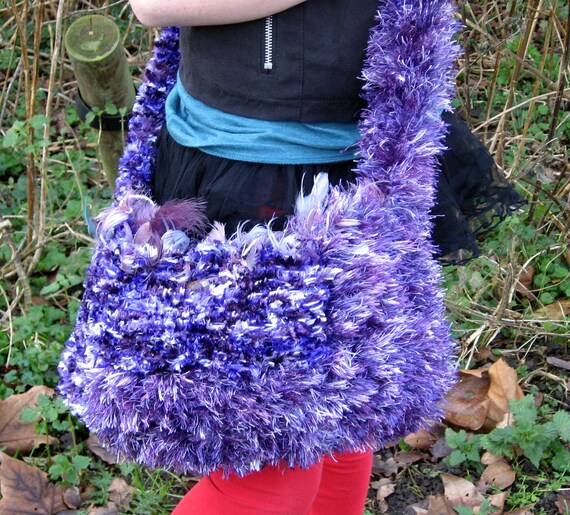 Handwoven Purple Bag Purple Shoulder Bag by LookingGlassDesigns1