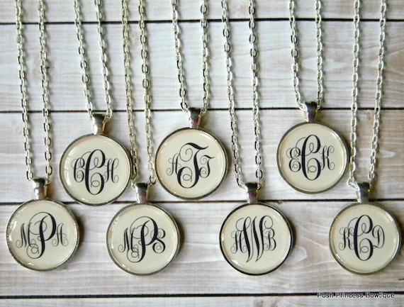 Monogram necklace Personalized Jewelry Bridesmaid Gift Valentine's Day Gift Initial Necklace Keepsake Charm Necklace