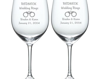 etched redneck wedding rings with bride and groom names and date free personalization - Redneck Wedding Rings etched redneck wedding rings with bride and groom names and date free personalization - Redneck Wedding Rings