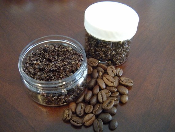 Fresh Ground Coffee and Kosher Salt Scrub with Shea Butter - 2oz plastic jar