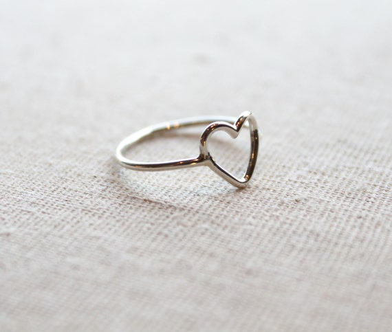 Open Heart Ring//Argentium Sterling Silver//Handmade
