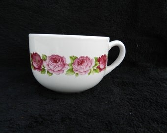 Cream Soup Mug: Hand decorated ceramic