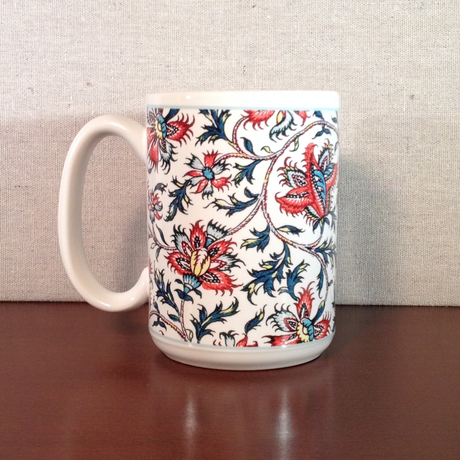 Mug With Indian Floral Design by MagnaCartaDigitalArt on Etsy