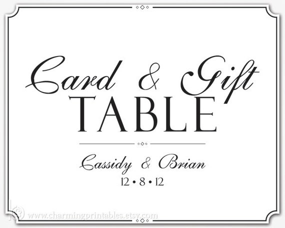 Wedding Gift Table Sign - PRINTABLE DIY Digital File Sign - Card and Gift Table - Classic Wedding Collection Il_570xn