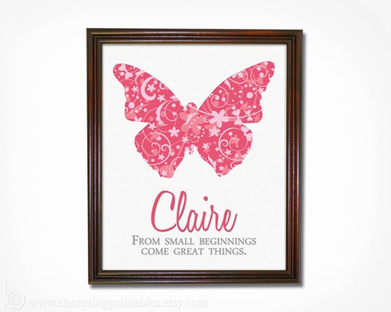 Butterfly Nursery Print - Choose Your Color - DIY PRINTABLE Art - Butterfly Girl Nursery Art - Nursery Shape Collection Il_570xn