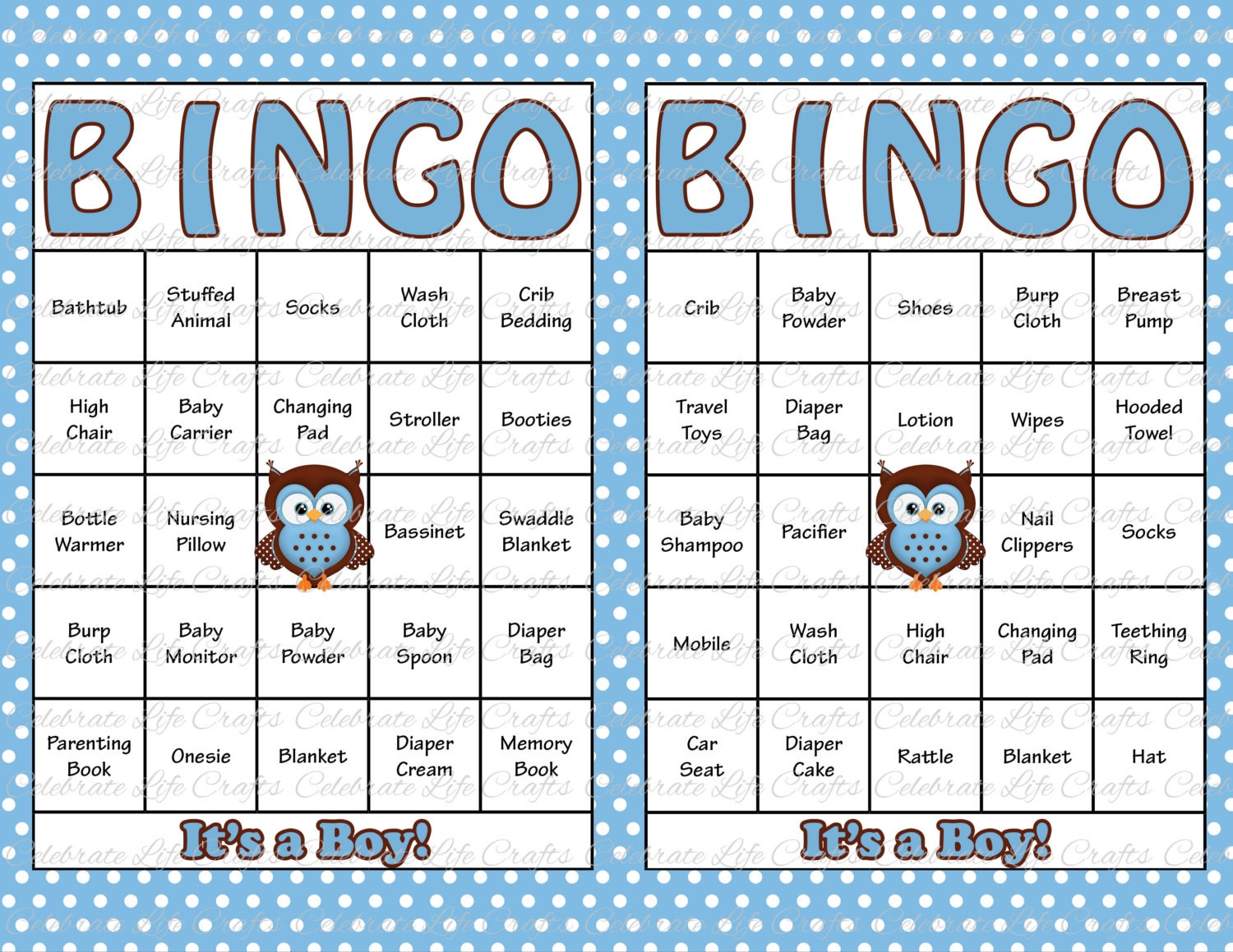 60 cards baby bingo shower 60 Shower Baby by Cards Bingo Party Printable