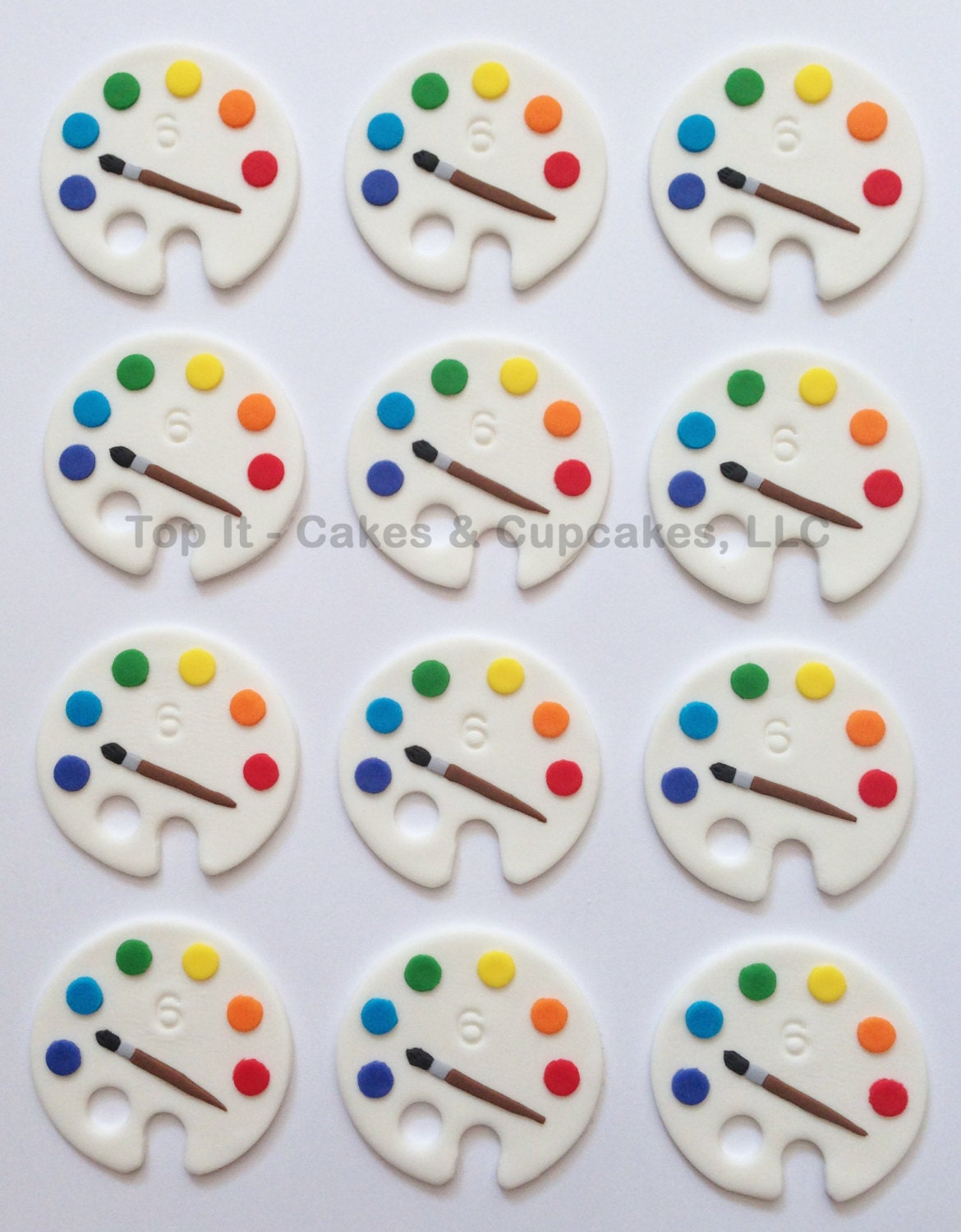 Fondant Cupcake Toppers Artist Palette