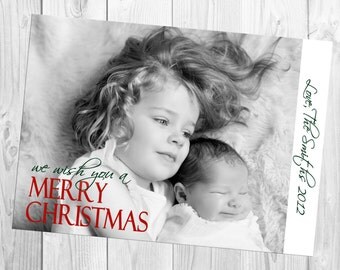 DIY Print Yourself Full One Photo Christmas Card