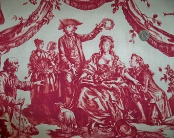 SCHUMACHER Le Couronnement De La Rosiere FRENCH TOILE Fabric 10 yards Rouge