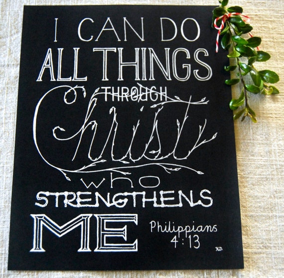 I Can Do // Word Art Print // Philippians 4:13 // by CornerChair