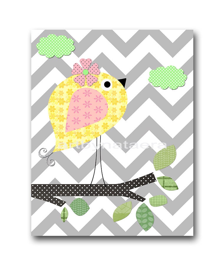 Kids wall art Bird Nursery Bird decor Baby Nursery Decor Baby