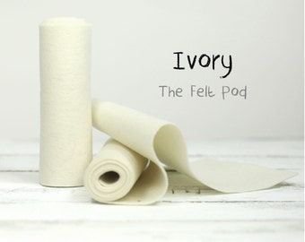 100 Percent Wool Felt Roll in color IVORY - Wool Felt - Merino Wool - Craft Felt