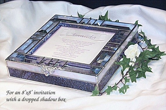 Items Similar To Elegant Wedding Invitation 8 X8 Keepsake Box With A Dropped Shadowbox In