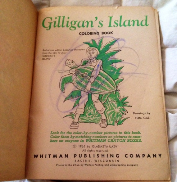 1965 GILLIGAN'S ISLAND Coloring Book